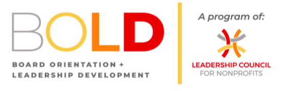BOLDVert Logo for Nonprofits Board Orientation + Leadership Development program